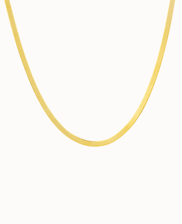 Gold Herringbone Chain Necklace